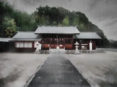 shrine_rain